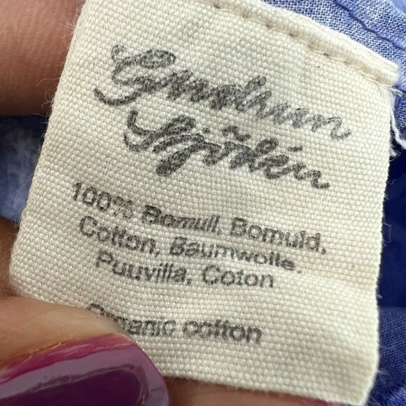 Gudrun Sjoden S Small Blue Artsy Lagenlook Dress Tonal Floral Cotton Tank - Picture 4 of 10